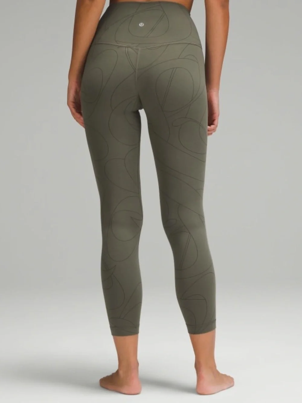 Lululemon Align High-Rise Pant 25” in Scripted Yogo Army Green/Dark Olive